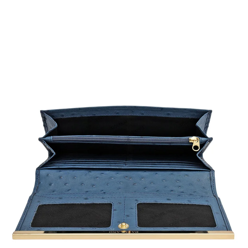 Da Milano Twilight Ostrich Leather Ladies Wallet - Twilight for Women | Best Price UAE